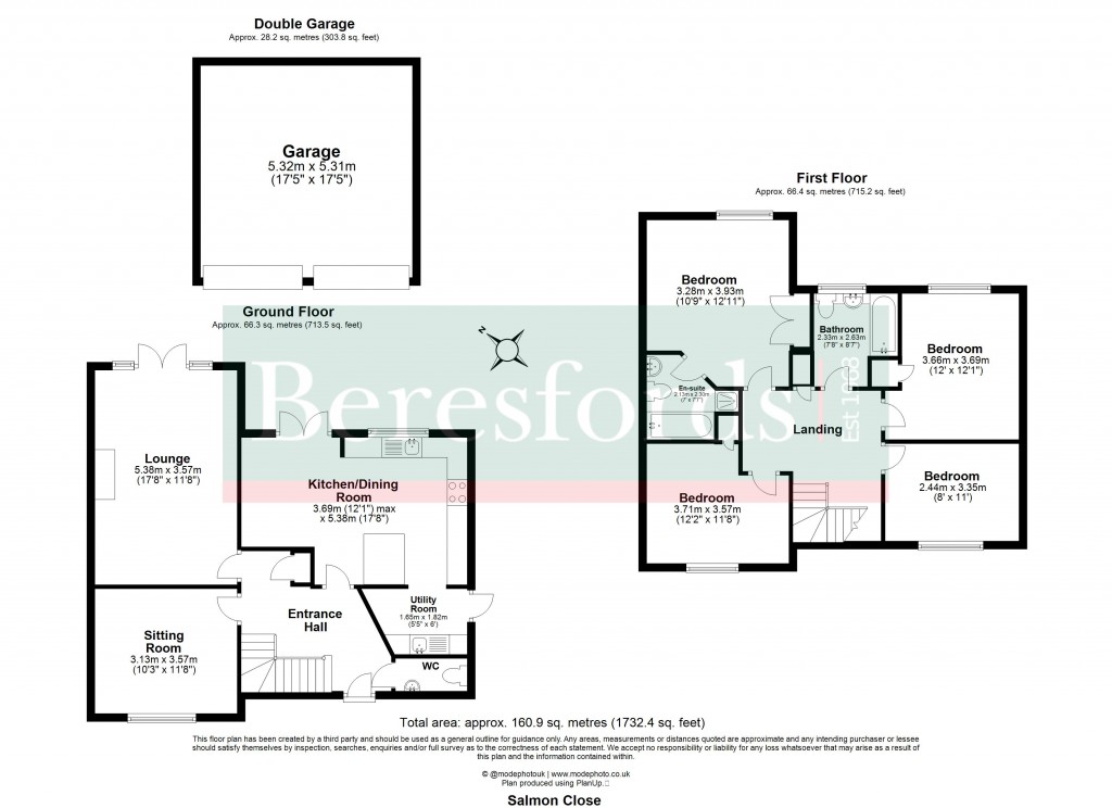 Floorplans For Salmons Close, Barnston, Dunmow, Essex, CM6