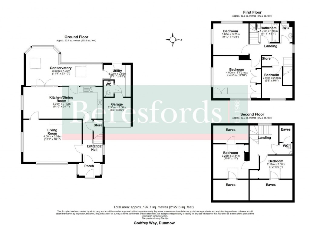 Floorplans For Godfrey Way, Dunmow, Essex, CM6