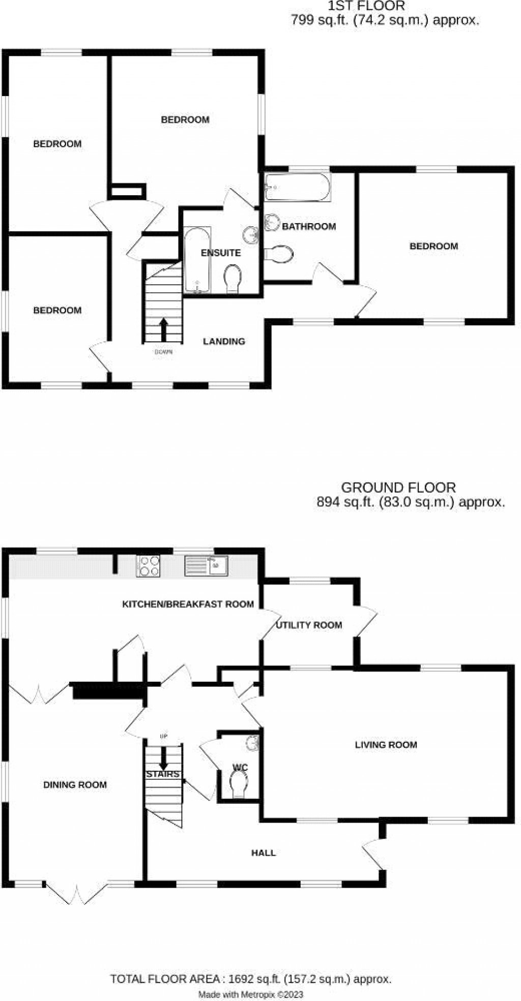Floorplans For The Maltings, Dunmow, Essex, CM6