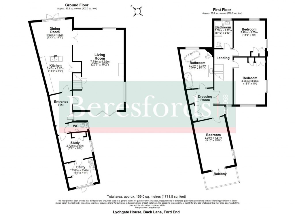 Floorplans For Back Lane, Ford End, Chelmsford, Essex, CM3