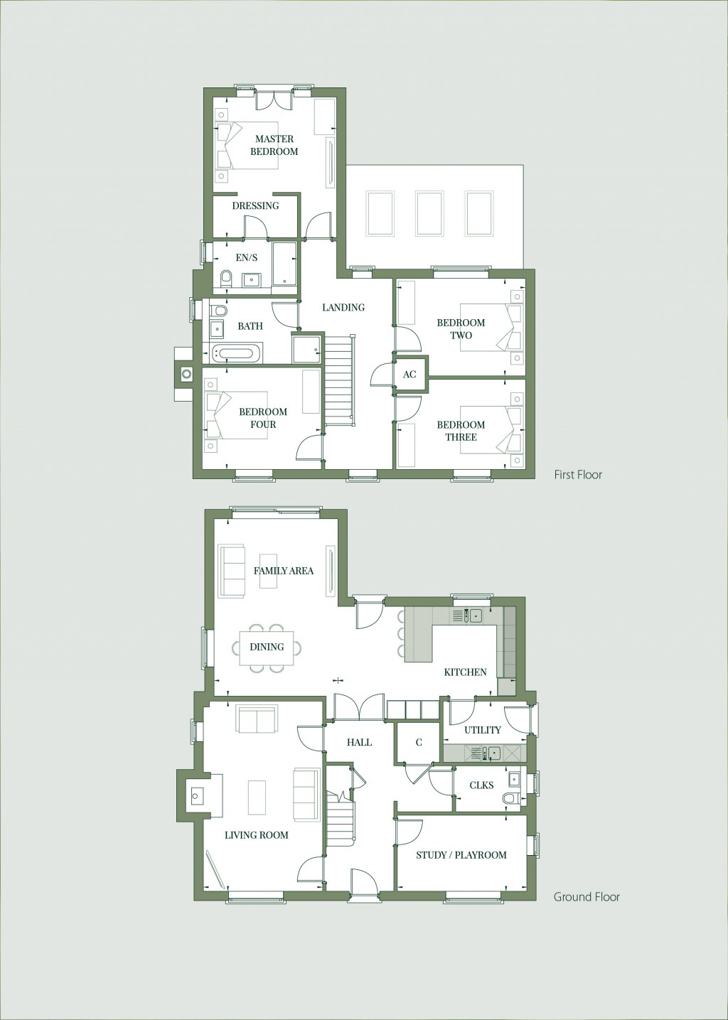 Floorplans For Scholars Close, Felsted, Dunmow, Essex, CM6