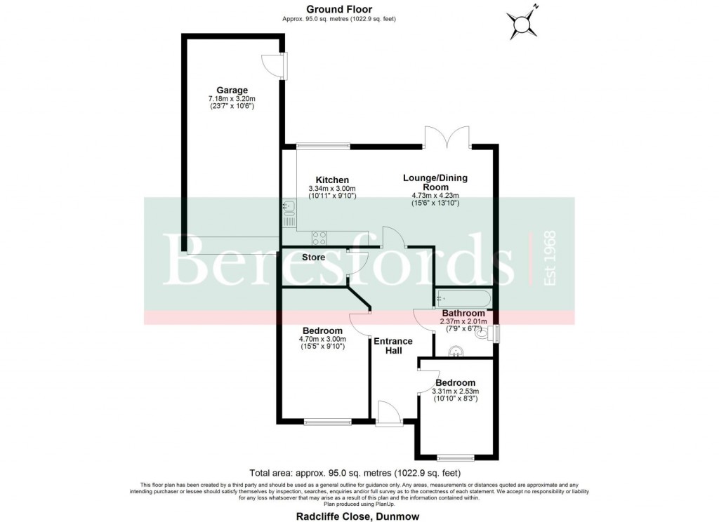 Floorplans For Radcliffe Close, Flitch Green, Dunmow, Essex, CM6