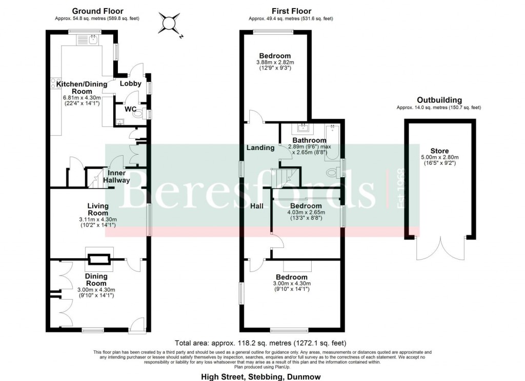 Floorplans For High Street, Stebbing, Essex, CM6