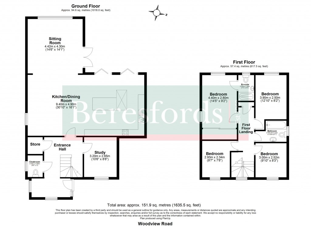 Floorplans For Woodview Road, Dunmow, Essex, CM6