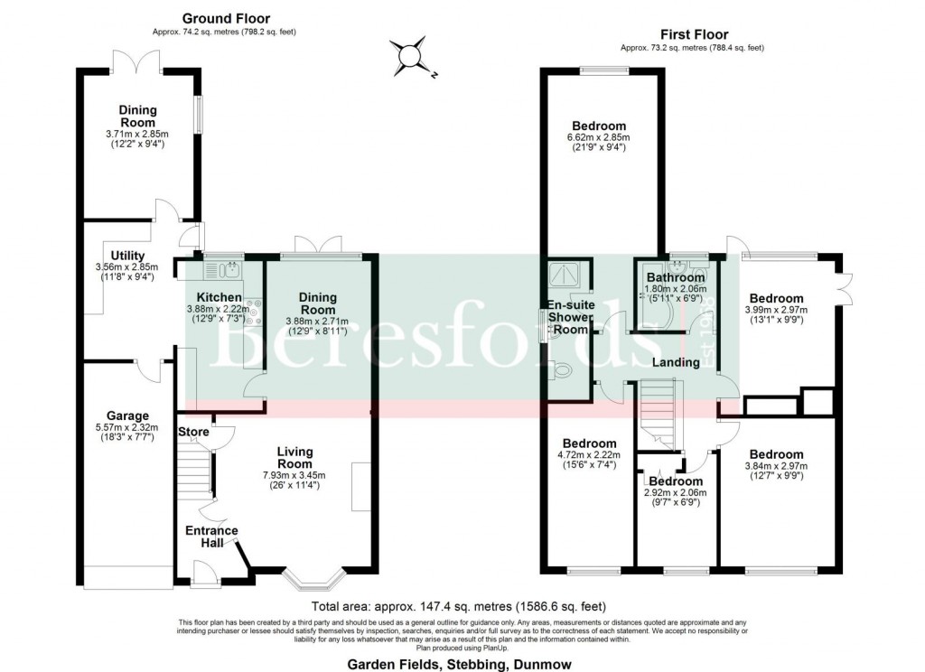 Floorplans For Garden Fields, Stebbing, Dunmow, Essex, CM6