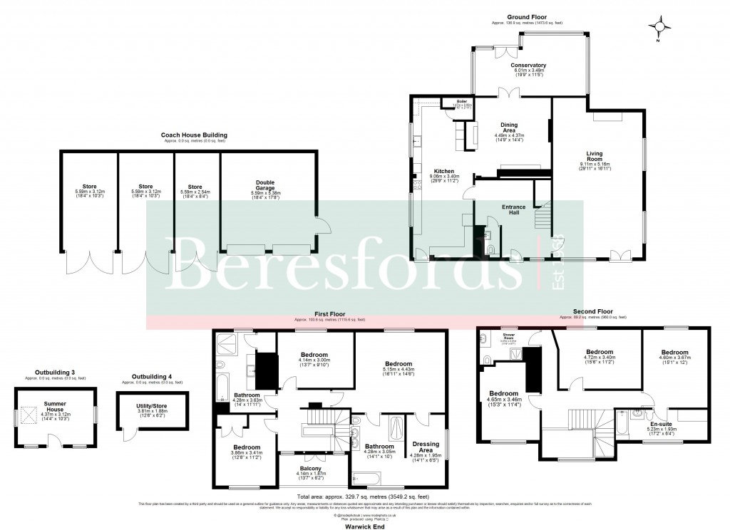 Floorplans For Easton Lodge, Little Easton, Dunmow, Essex, CM6