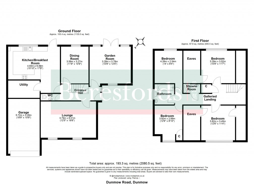Floorplans For Dunmow Road, Great Bardfield, Braintree, Essex, CM7