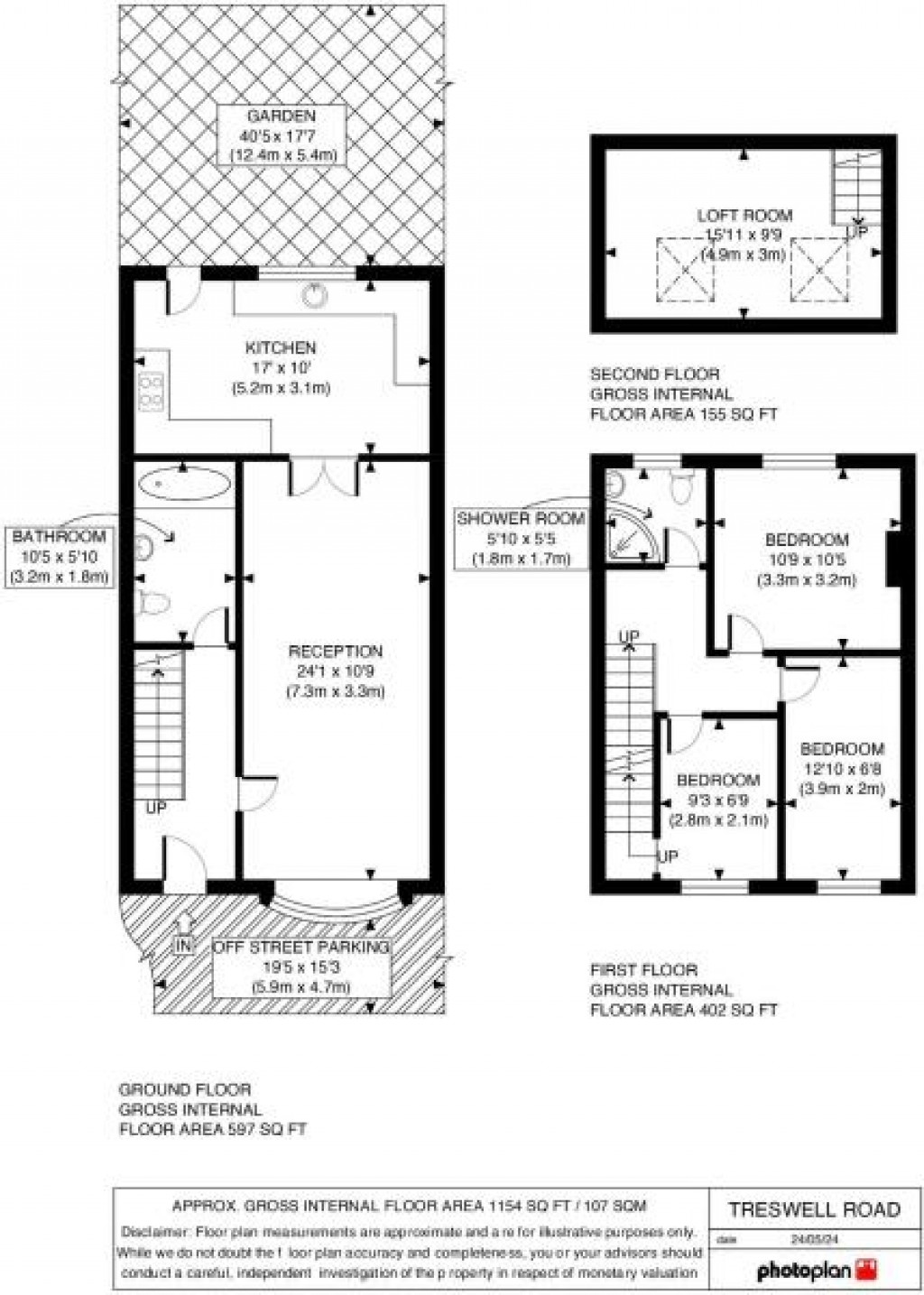 Floorplans For Treswell Road, Dagenham, RM9