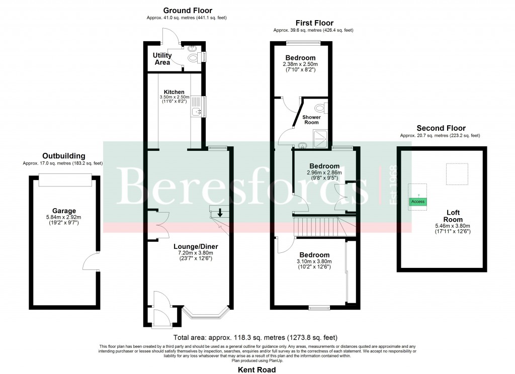 Floorplans For Kent Road, Grays, Essex, RM17