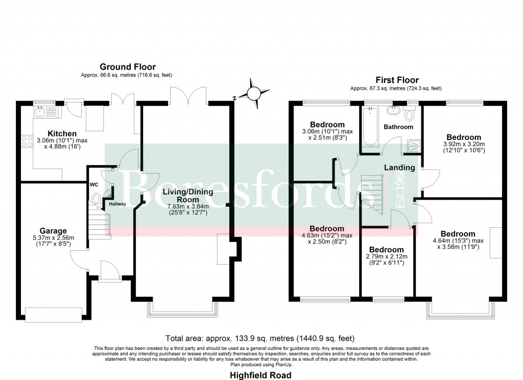 Floorplans For Highfield Road, Hornchurch, RM12