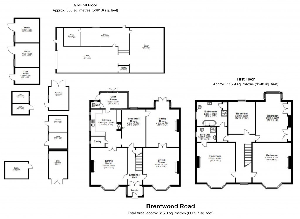 Floorplans For Brentwood Road, Bulphan, Upminster, Essex, RM14