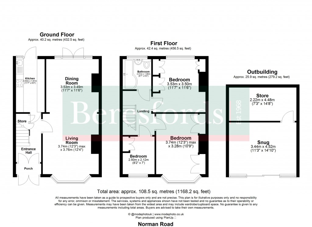 Floorplans For Norman Road, Hornchurch, RM11