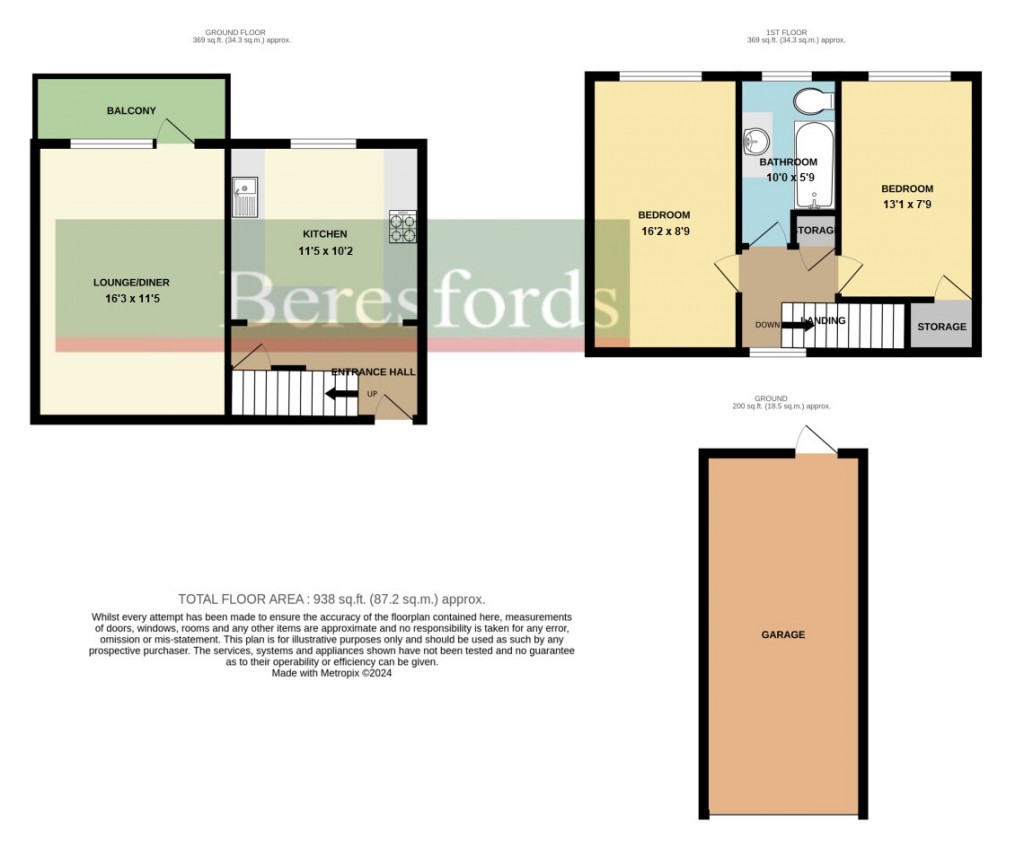 Floorplans For Berkeley Drive, Hornchurch, RM11