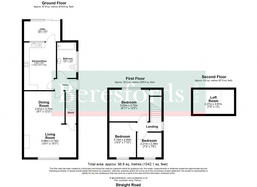 Floorplans For Straight Road, Romford, Essex, RM3