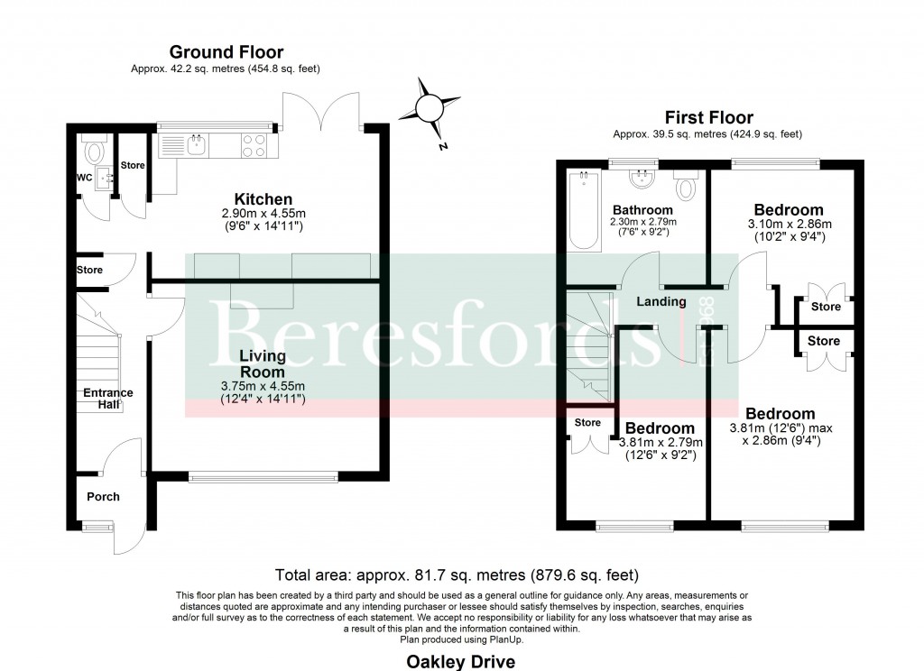 Floorplans For Oakley Drive, Romford, RM3