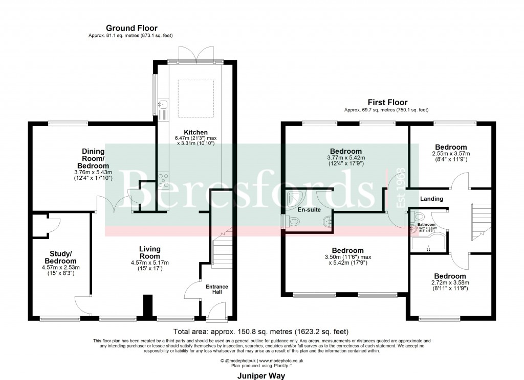 Floorplans For Juniper Way, Romford, RM3
