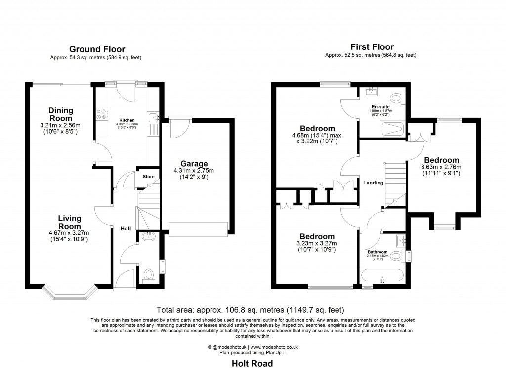 Floorplans For Holt Road, Romford, RM3