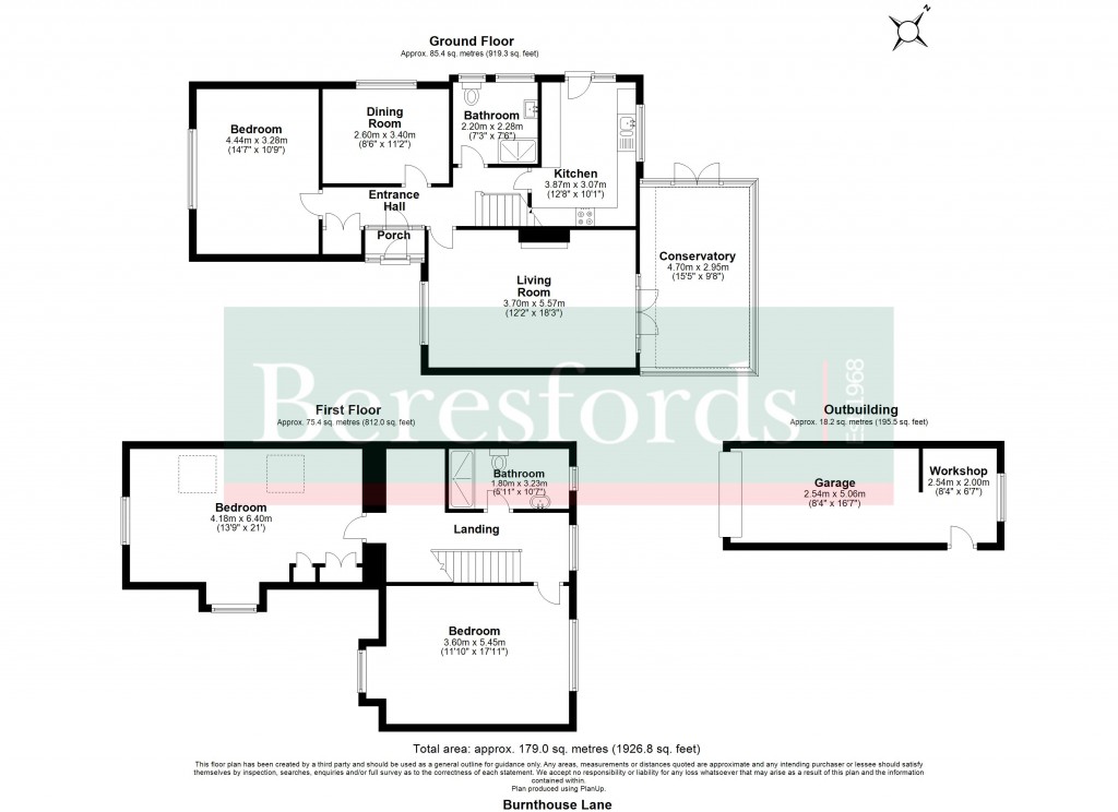 Floorplans For Burnt House Lane, Ingatestone, Essex, CM4