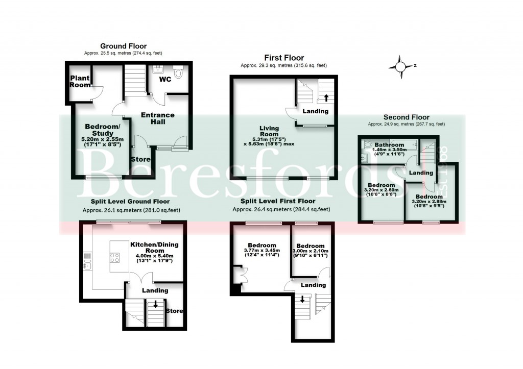 Floorplans For Fairfield, Ingatestone, Essex, CM4