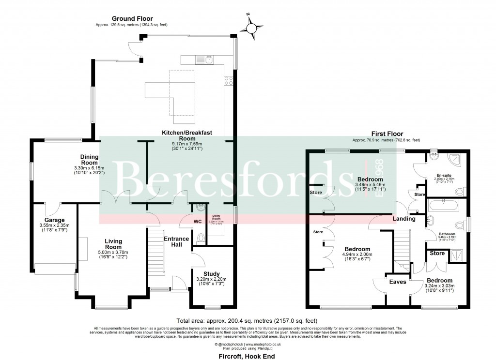 Floorplans For Hook End Road, Hook End, Brentwood, Essex, CM15
