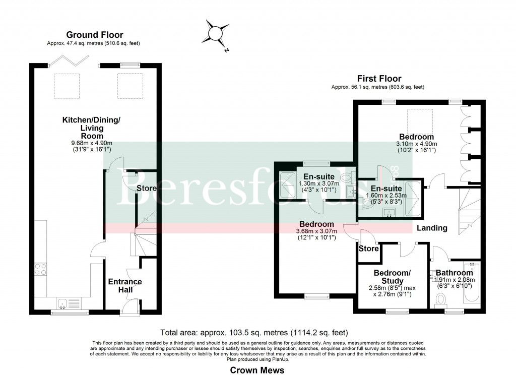 Floorplans For Crown Mews, Ingatestone, Essex, CM4