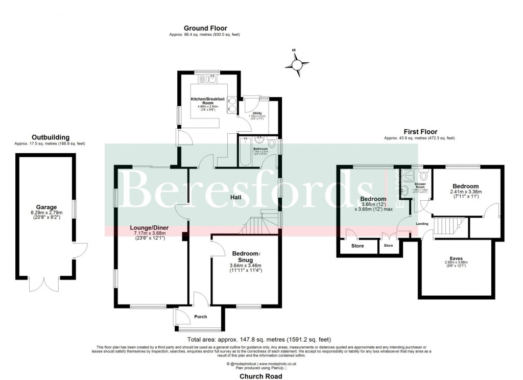 Floorplans For Church Road, West Hanningfield, Essex, CM2