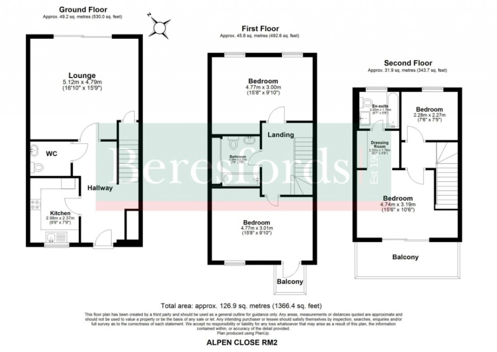 Floorplans For Alpen Close, Romford, RM2