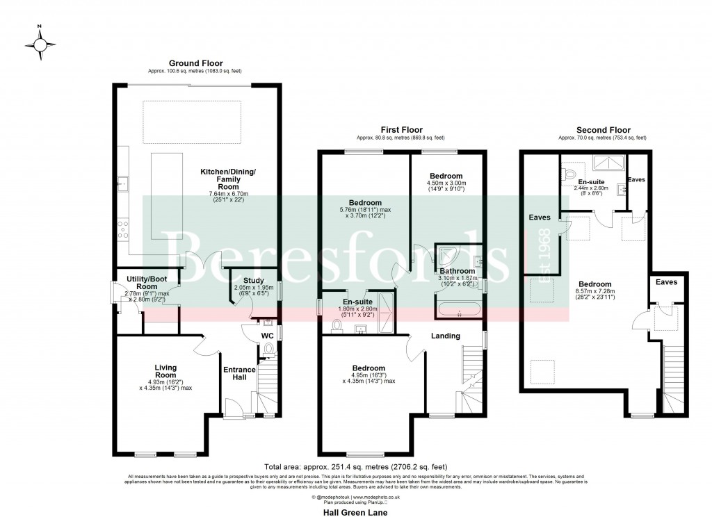 Floorplans For Hall Green Lane, Hutton, Brentwood, Essex, CM13