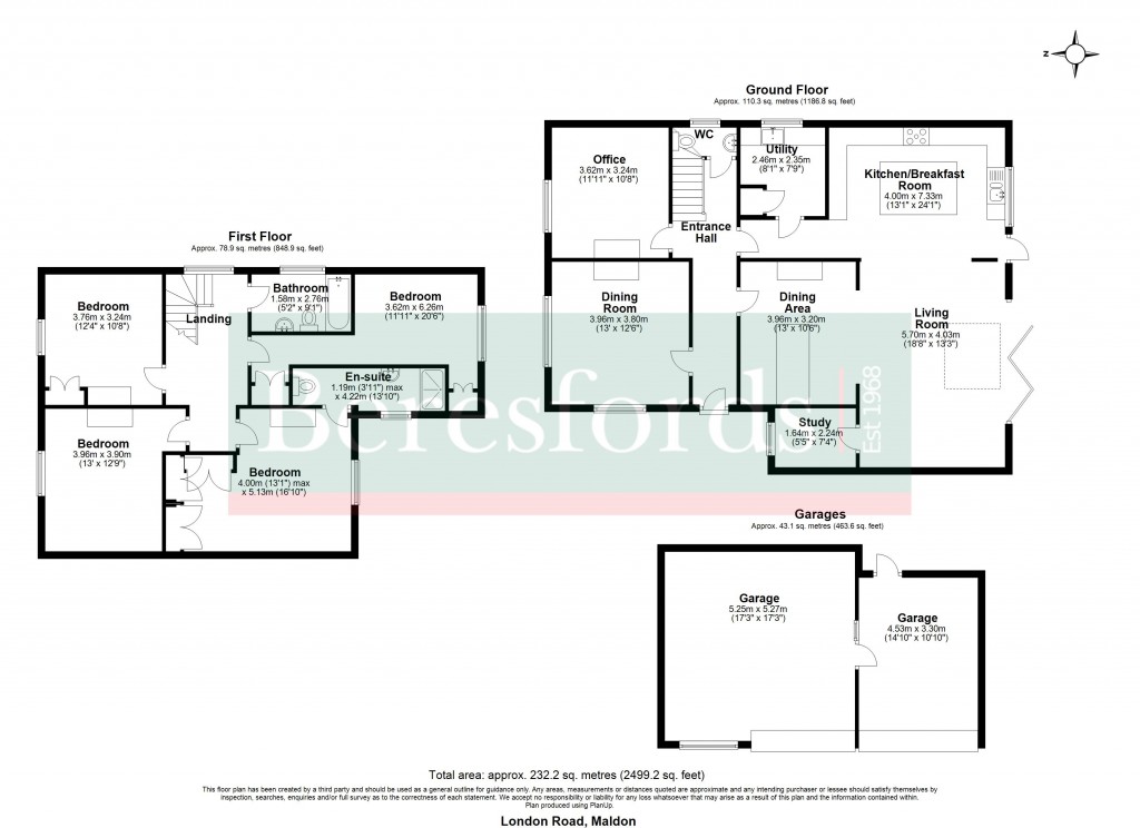 Floorplans For London Road, Maldon, Essex, CM9