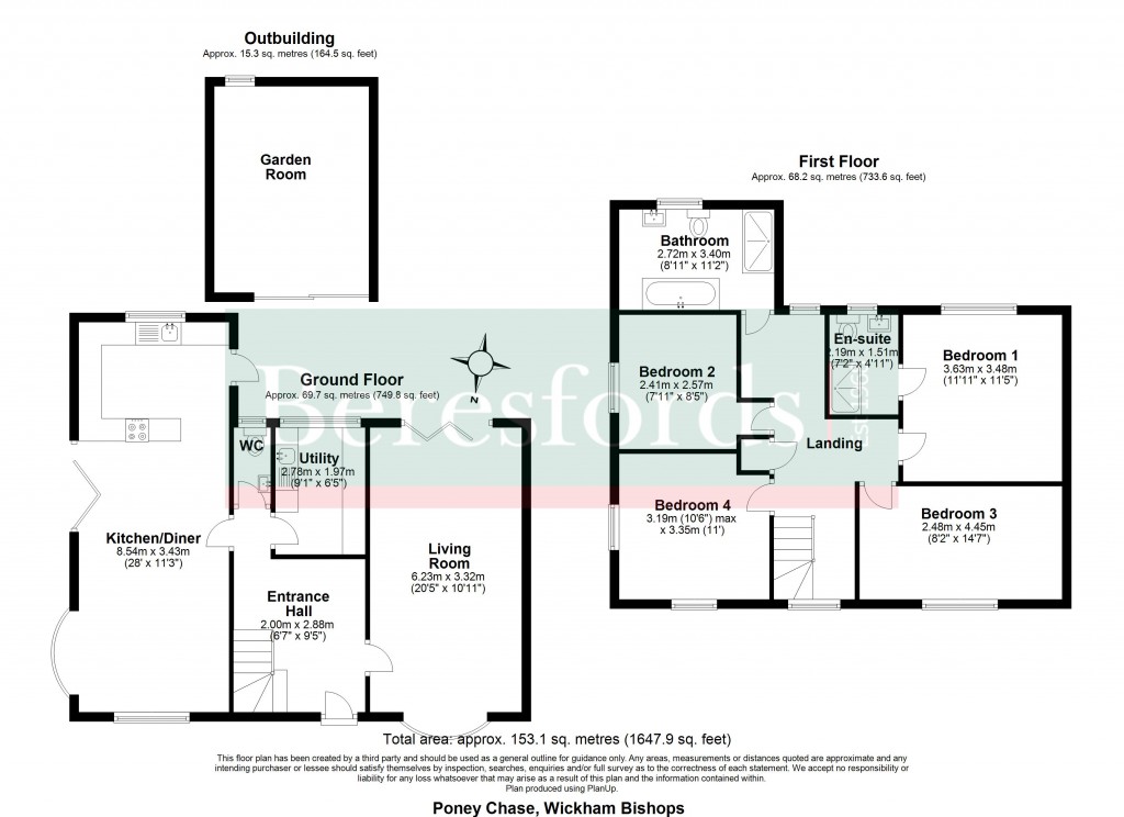 Floorplans For Poney Chase, Wickham Bishops, Witham, Essex, CM8