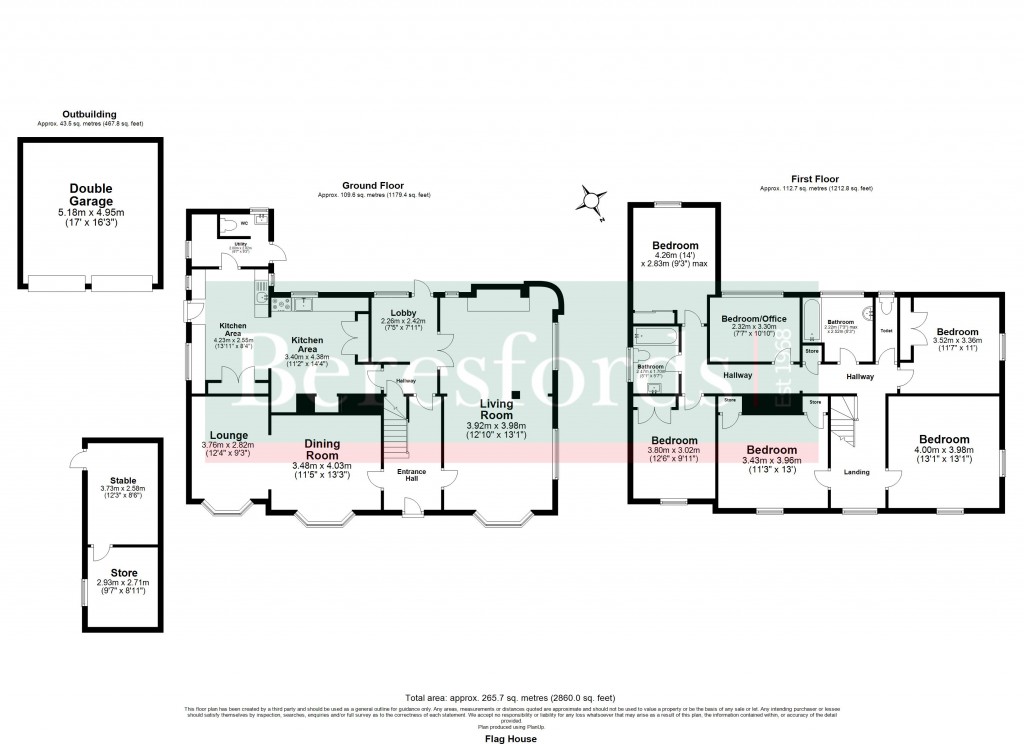 Floorplans For Flag Hill, Great Bentley, Colchester, Essex, CO7