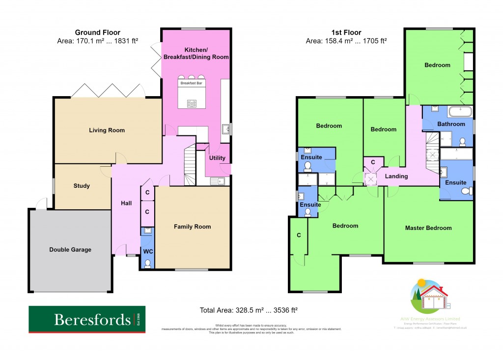 Floorplans For Heronway, Hutton Mount, Brentwood, Essex, CM13