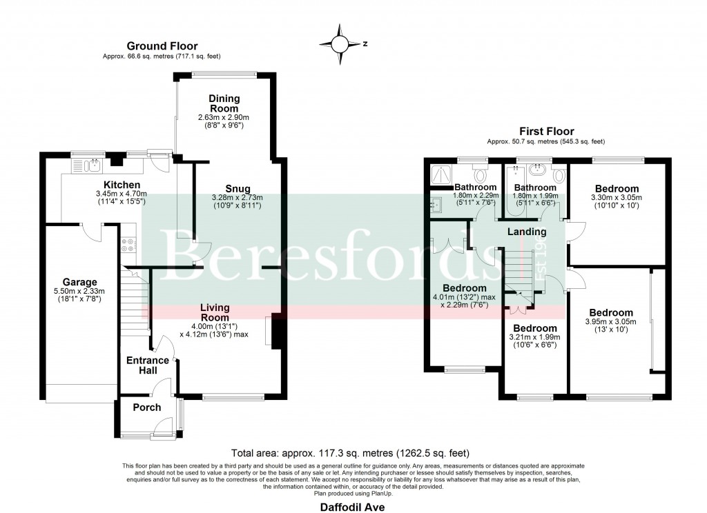 Floorplans For Daffodil Avenue, Pilgrims Hatch, Brentwood, Essex, CM15