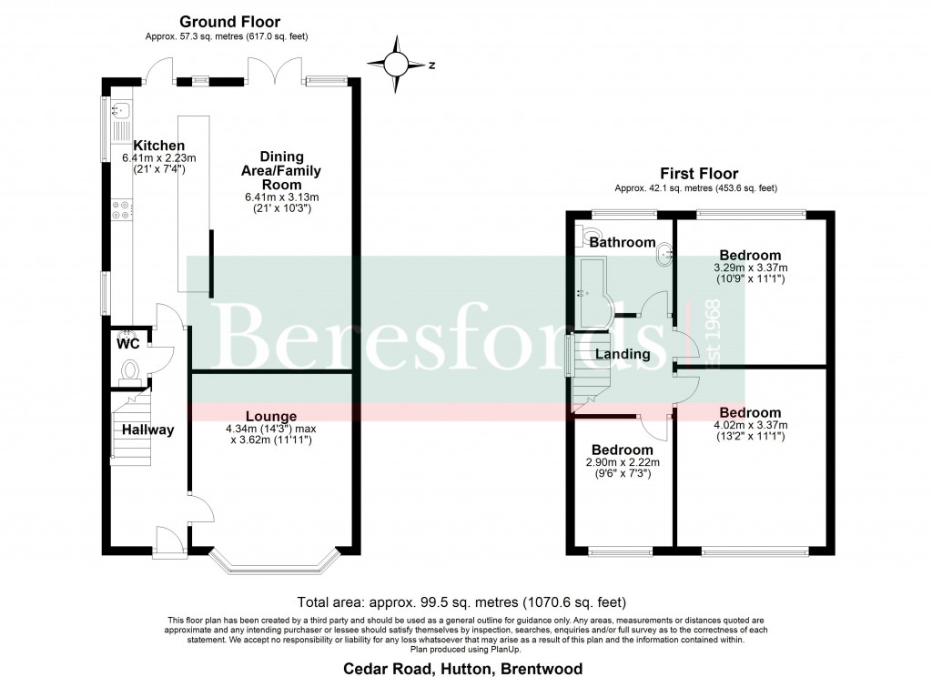 Floorplans For Cedar Road, Hutton, Brentwood, Essex, CM13