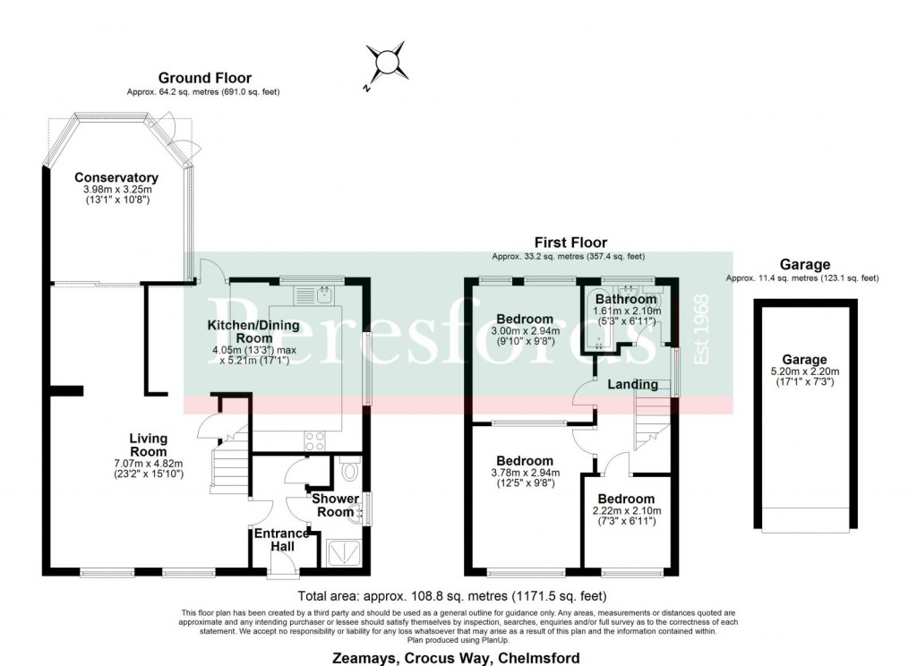 Floorplans For Crocus Way, Chelmsford, Essex, CM1