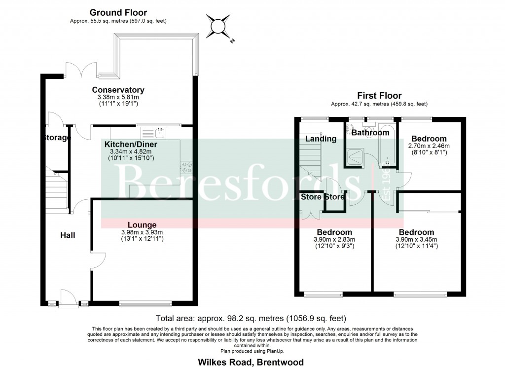 Floorplans For Wilkes Road, Hutton, Brentwood, Essex, CM13