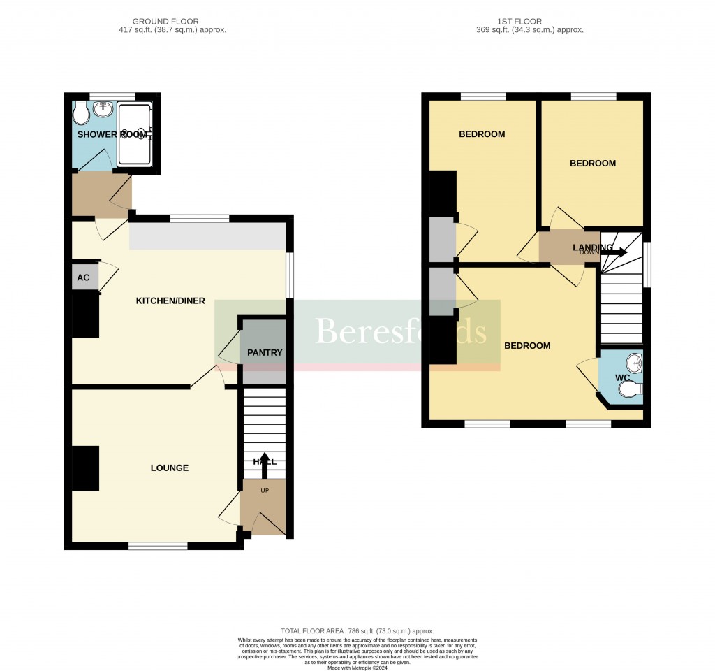 Floorplans For Church End Villas, Dunmow, Essex, CM6