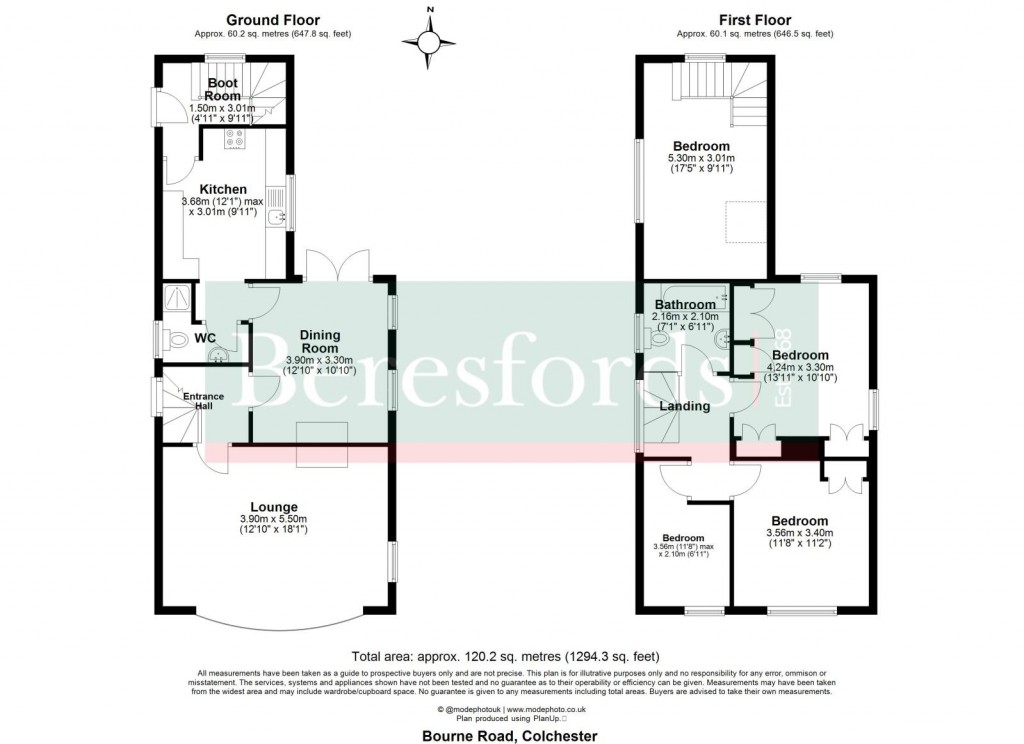 Floorplans For Bourne Road, Colchester, Essex, CO2