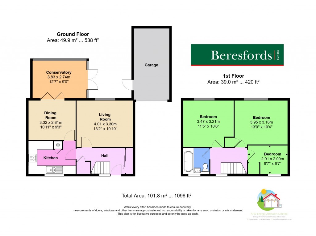 Floorplans For Bonningtons, Brentwood, Essex, CM13