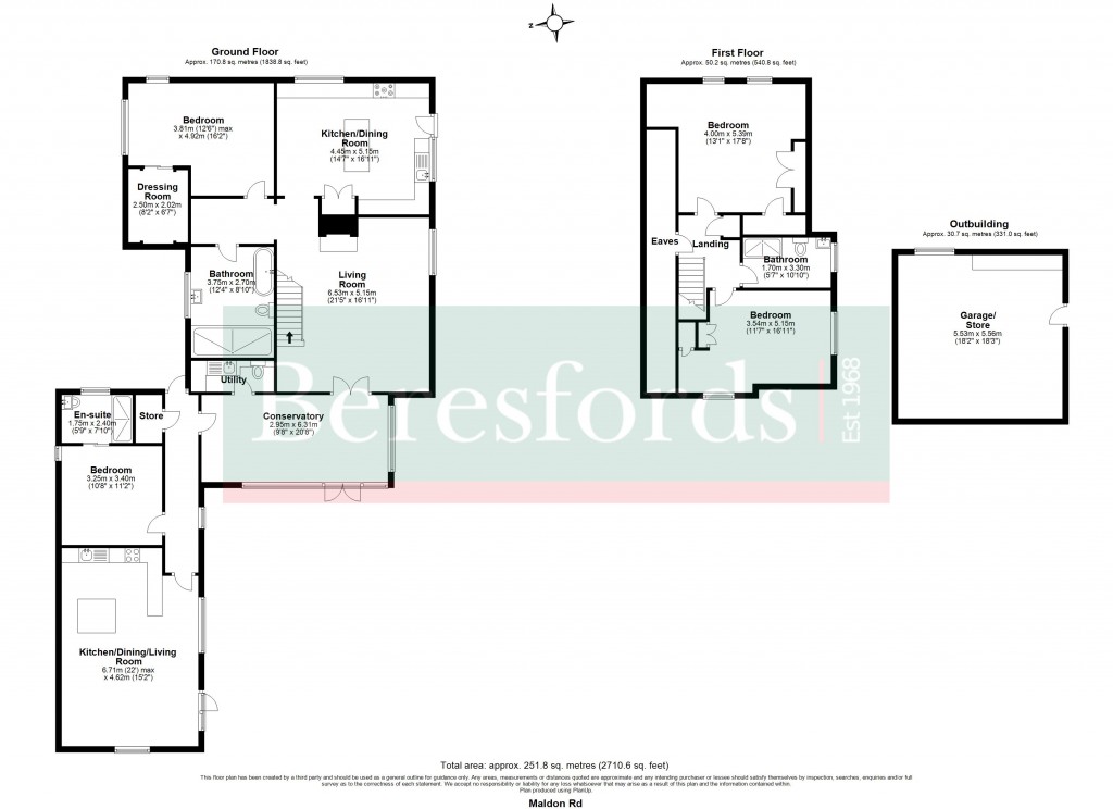 Floorplans For Maldon Road, Wickham Bishops, Witham, Essex, CM8