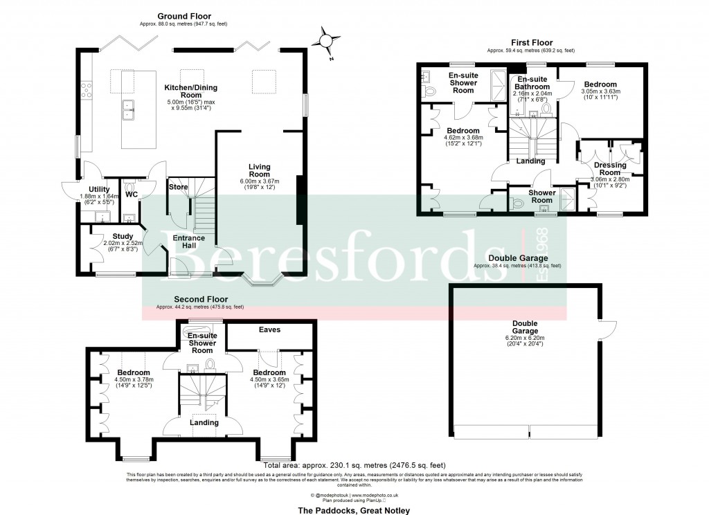 Floorplans For The Paddocks, Great Notley, Braintree, Essex, CM77