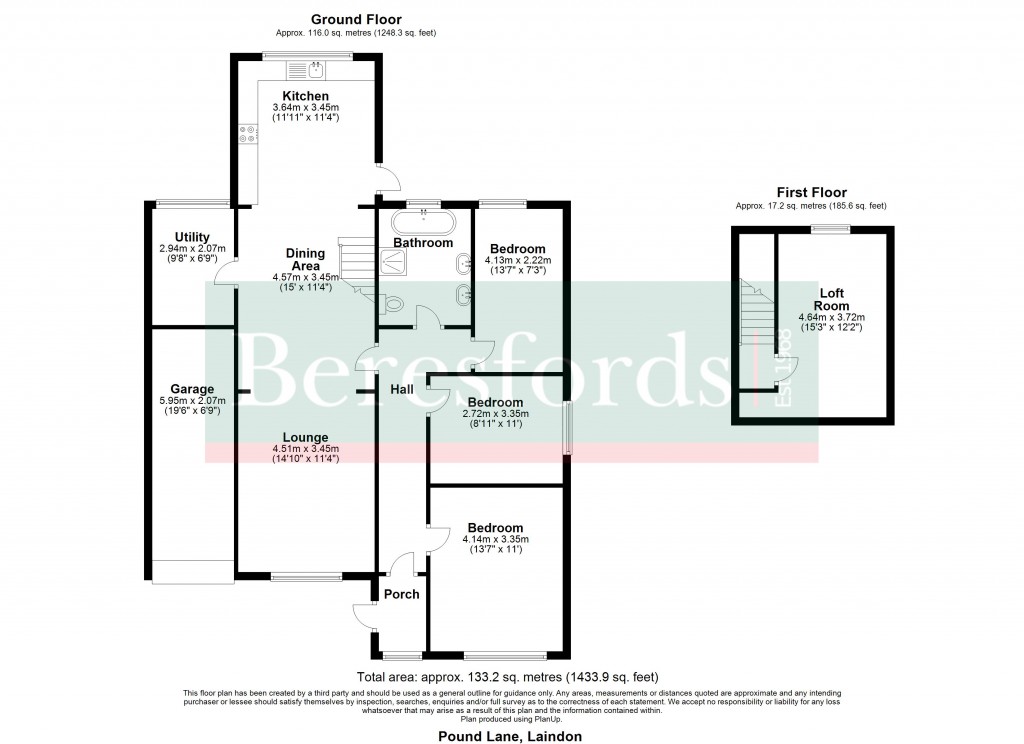 Floorplans For Pound Lane, Laindon, Basildon, Essex, SS15