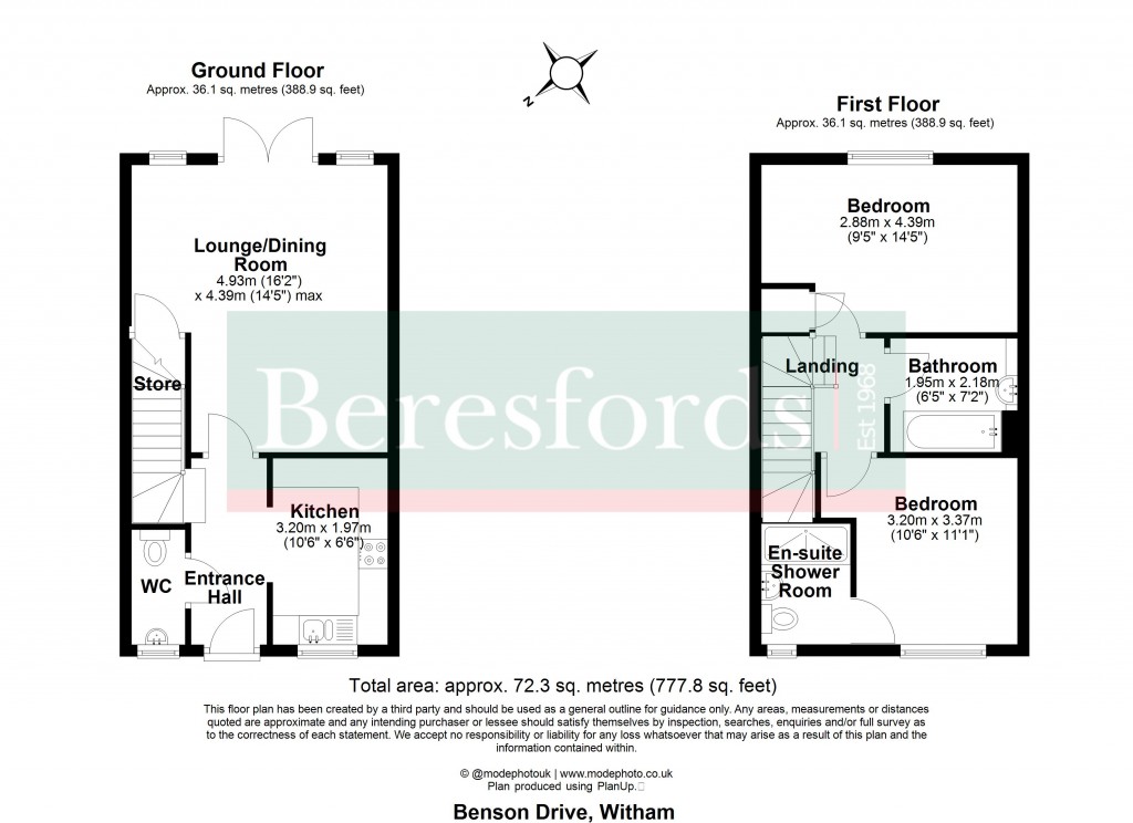 Floorplans For Benson Drive, Witham, Essex, CM8