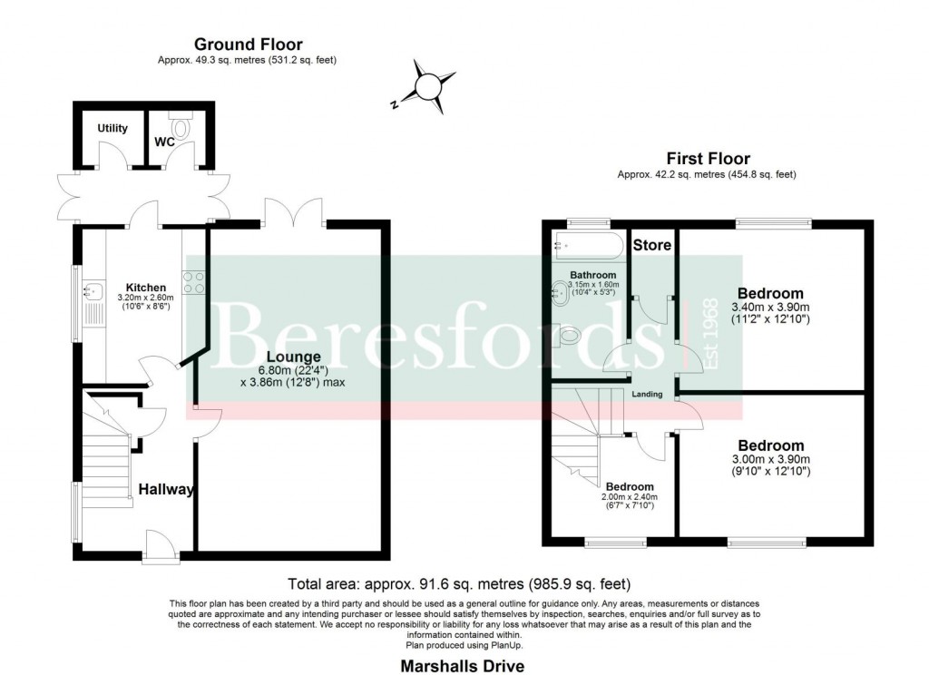 Floorplans For Marshalls Drive, Marshalls Park, Romford, RM1