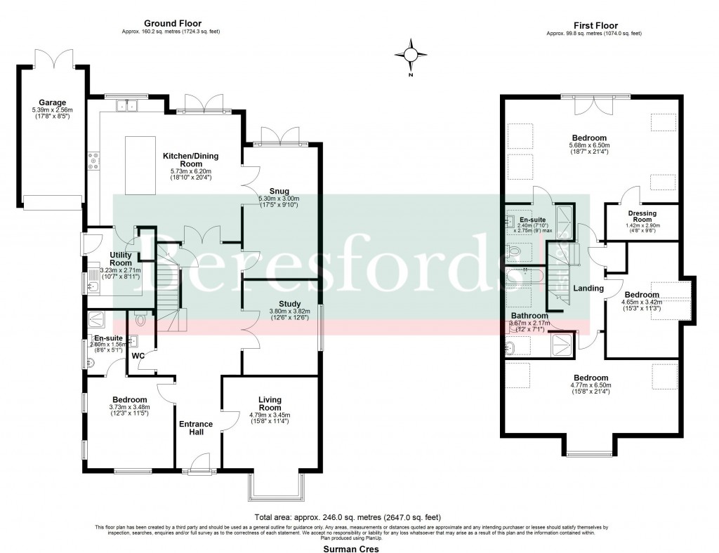 Floorplans For Surman Crescent, Hutton, Brentwood, Essex, CM13