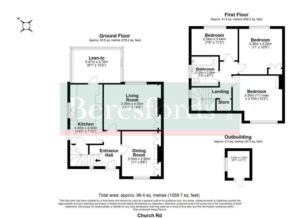 Floorplans For Church Road, Mountnessing, Brentwood, Essex, CM15