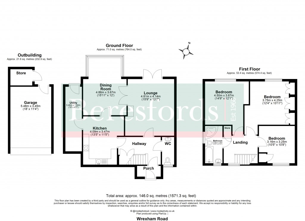 Floorplans For Wrexham Road, Noak Hill, RM3