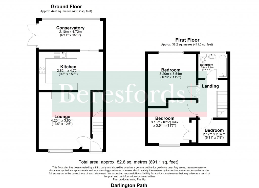 Floorplans For Darlington Path, Romford, RM3