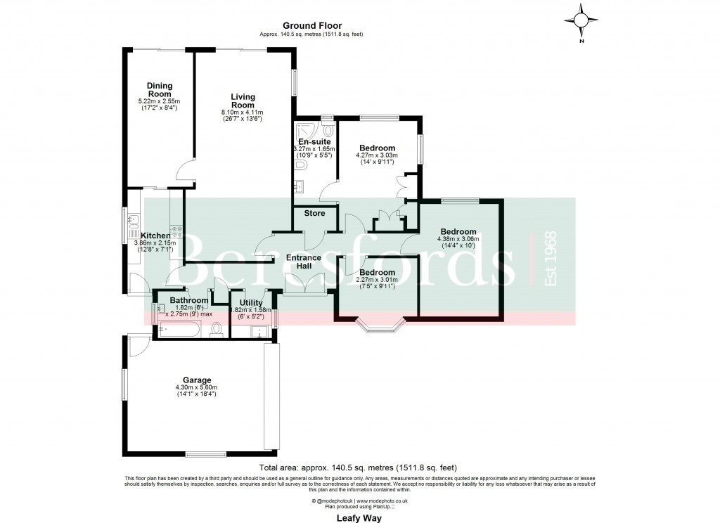 Floorplans For Leafy Way, Hutton, Brentwood, Essex, CM13