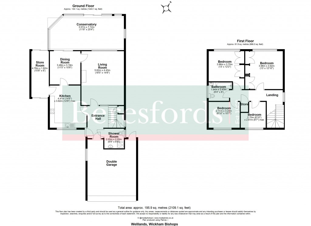 Floorplans For Wellands, Wickham Bishops, Witham, Essex, CM8